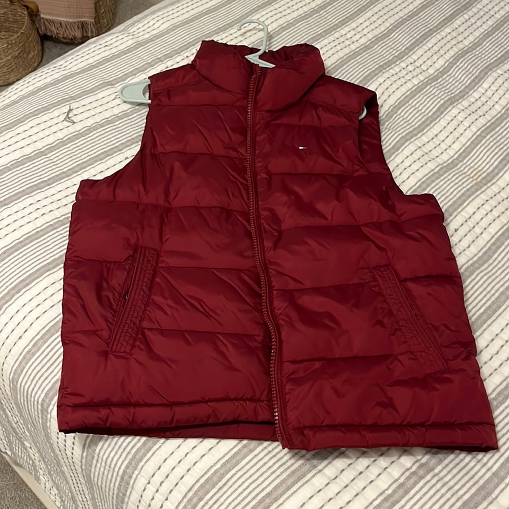 Red Tommy Hilfiger puffer vest